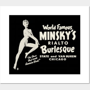 Vintage Minsky's World Famous Burlesque Chicago Posters and Art